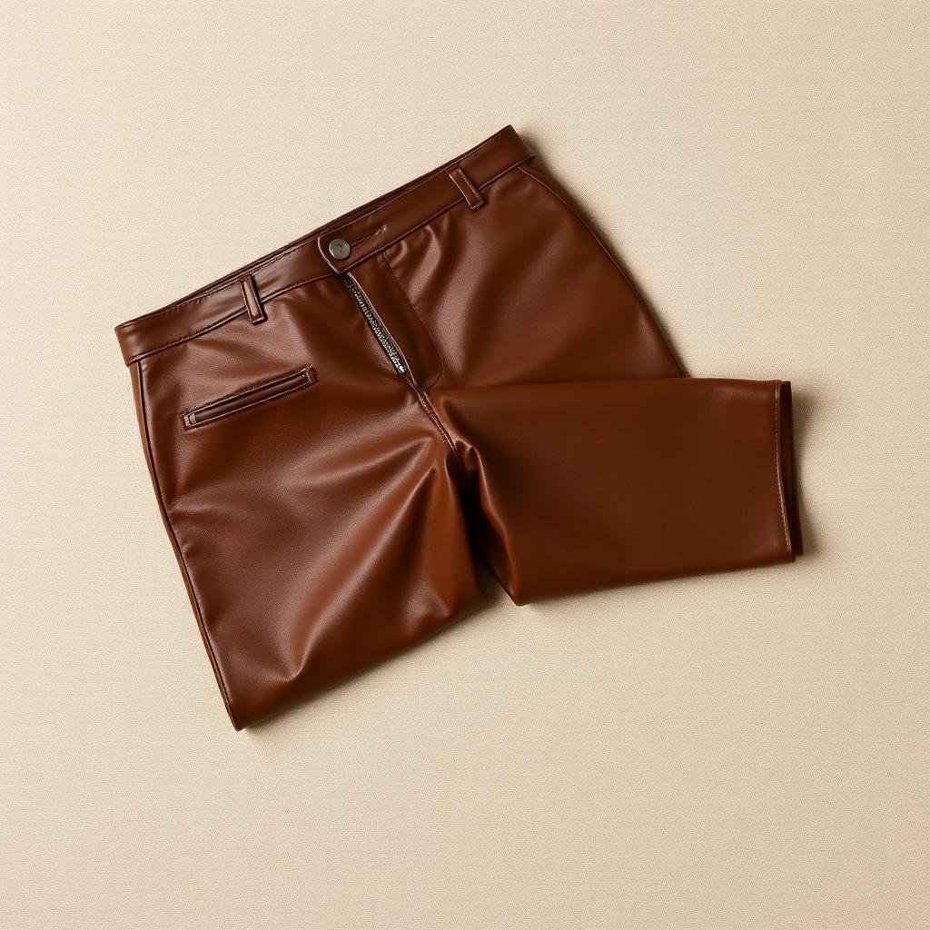 Calça couro caramelo